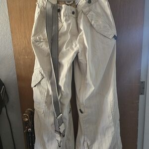 Stylish Women's Beige Cargo Pants with Belt